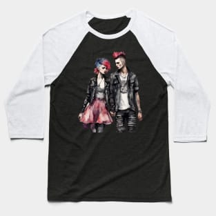 Romantic Punk Couple Baseball T-Shirt